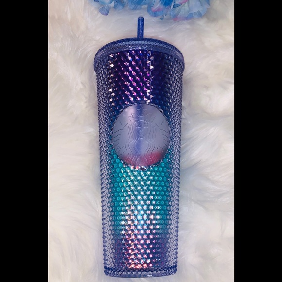 Starbucks Purple Ombre Mermaid Studded Bling Tumbler Cup 24oz Summer 2021 NWT - Picture 6 of 16
